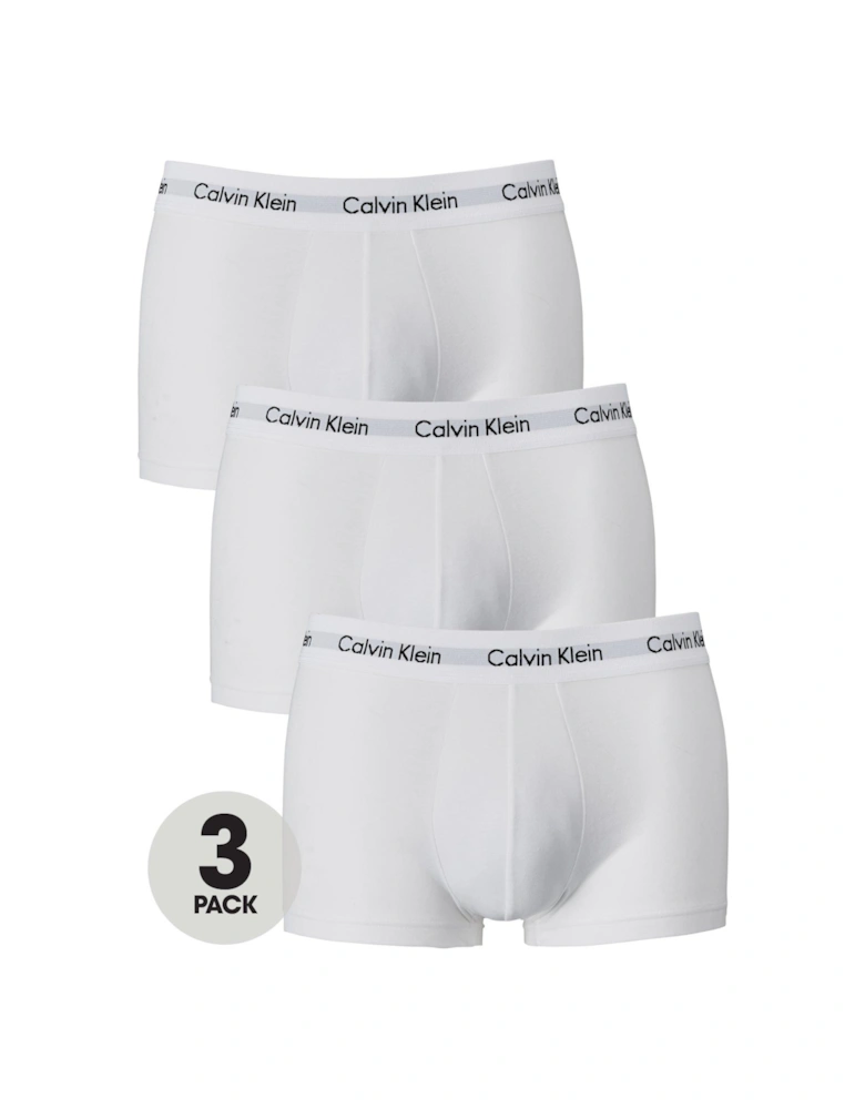 3 Pack Low Rise Trunks - White