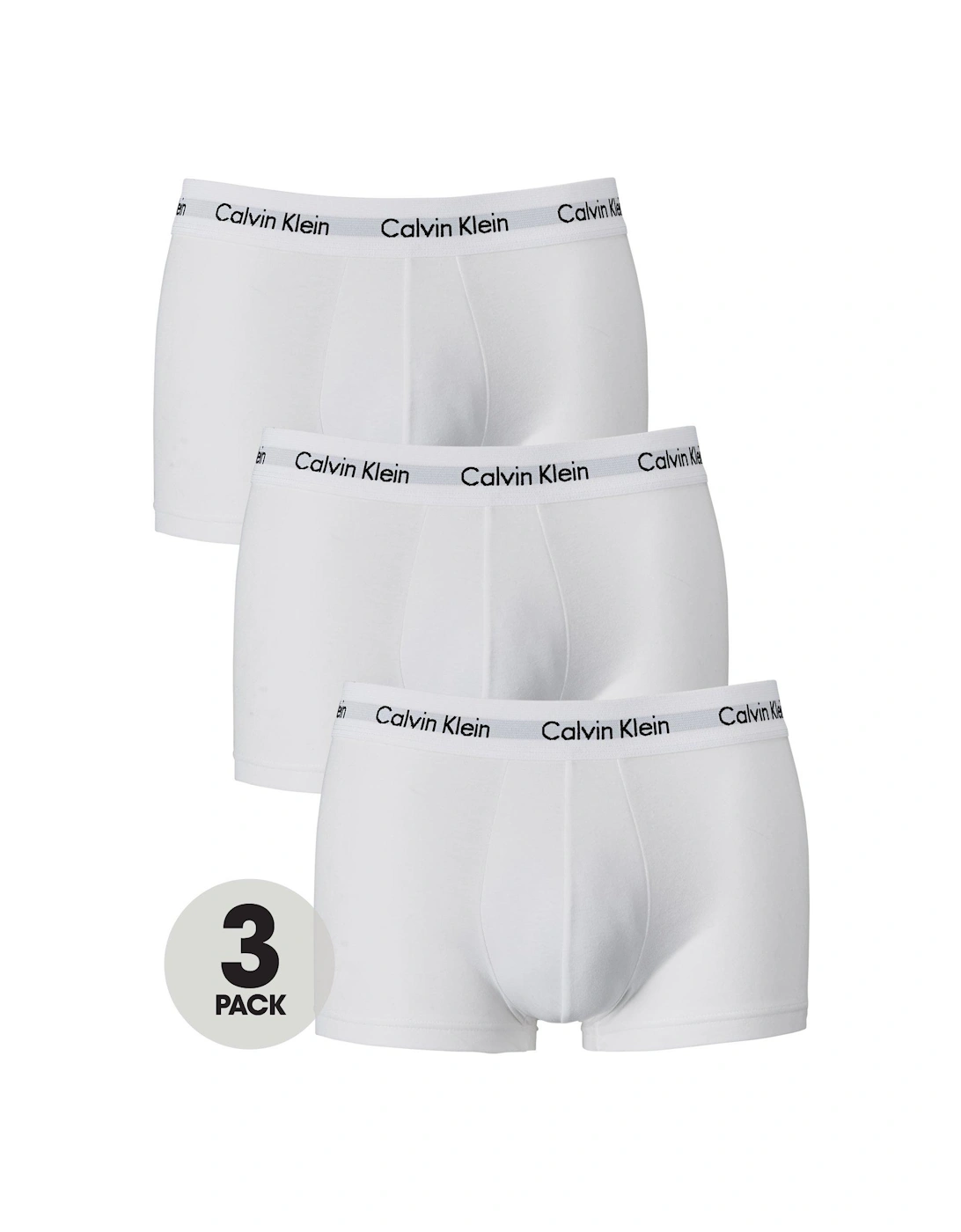 3 Pack Low Rise Trunks - White, 2 of 1