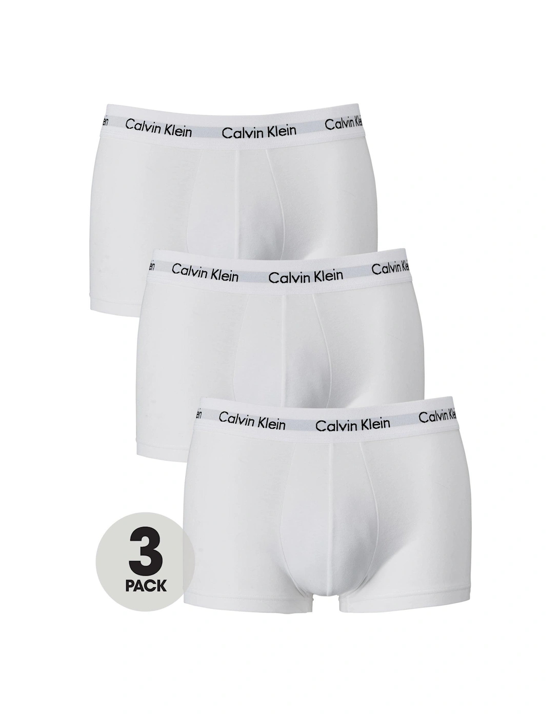 3 Pack Low Rise Trunks - White, 4 of 3