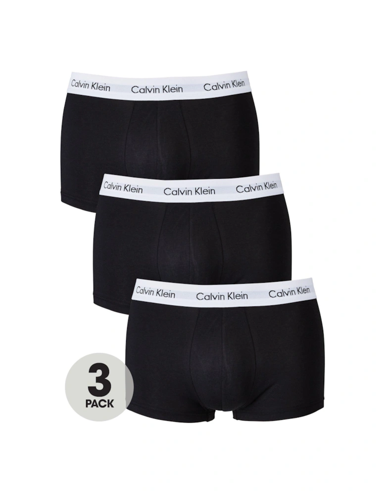 3 Pack Low Rise Trunks - Black