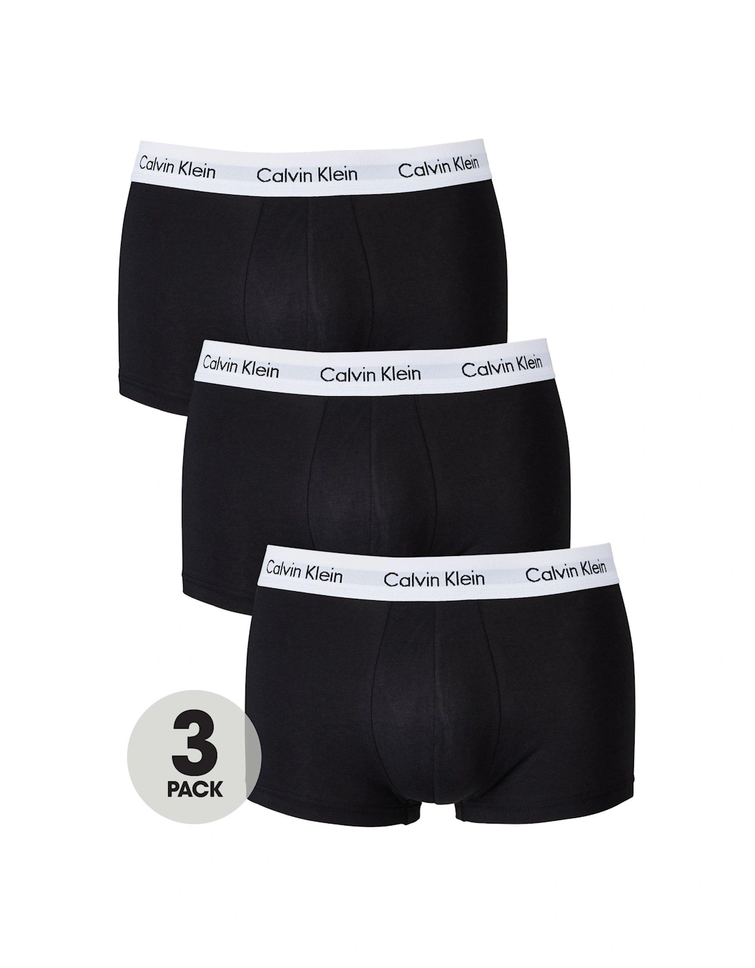 3 Pack Low Rise Trunks - Black, 2 of 1
