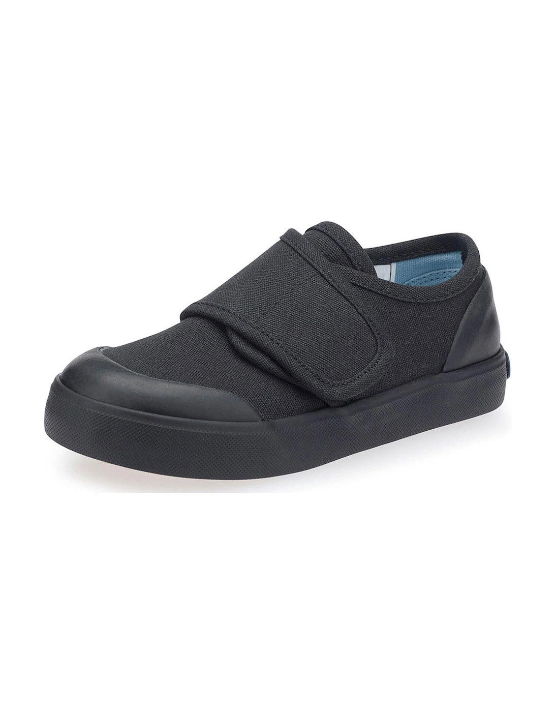 Skip Unisex Easy Riptape Lightweight School PE Plimsolls - Black Canvas, 2 of 1