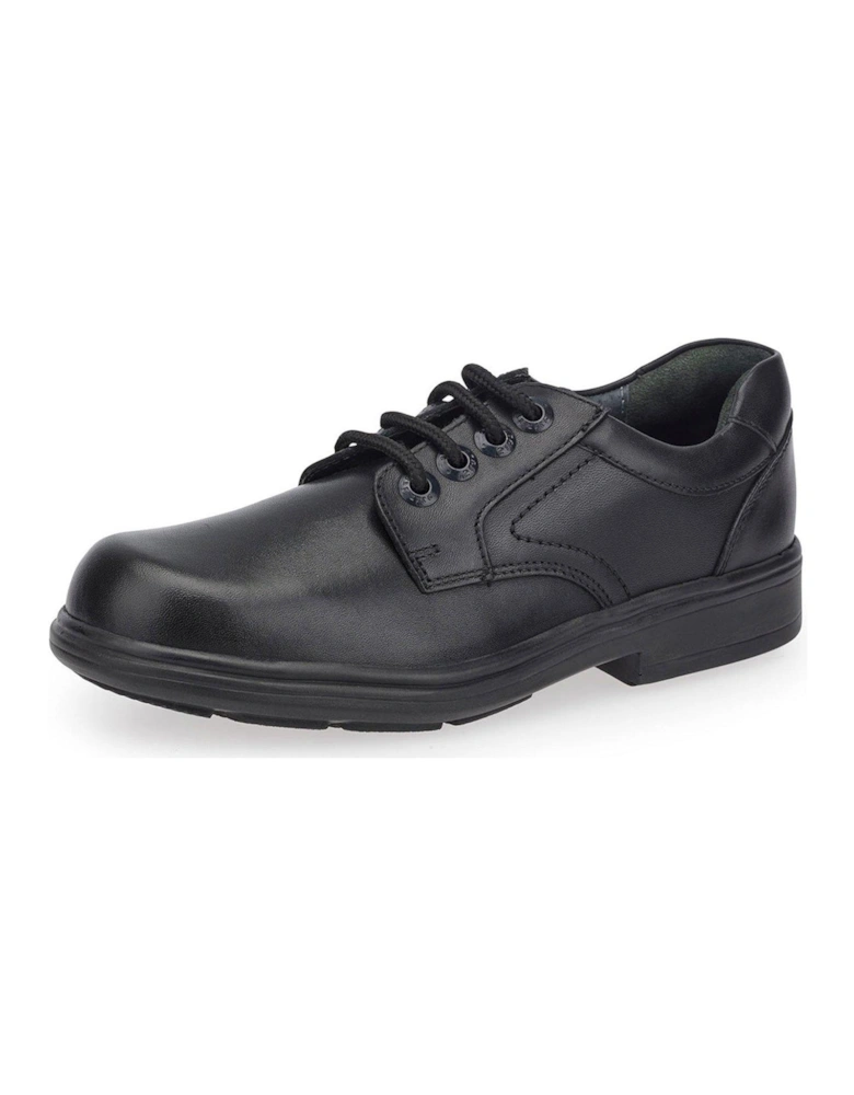 Isaac Boys Black Leather Lace Up School Shoes