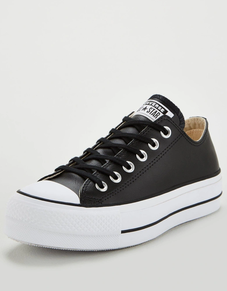Womens Leather Lift Ox Trainers - Black/White