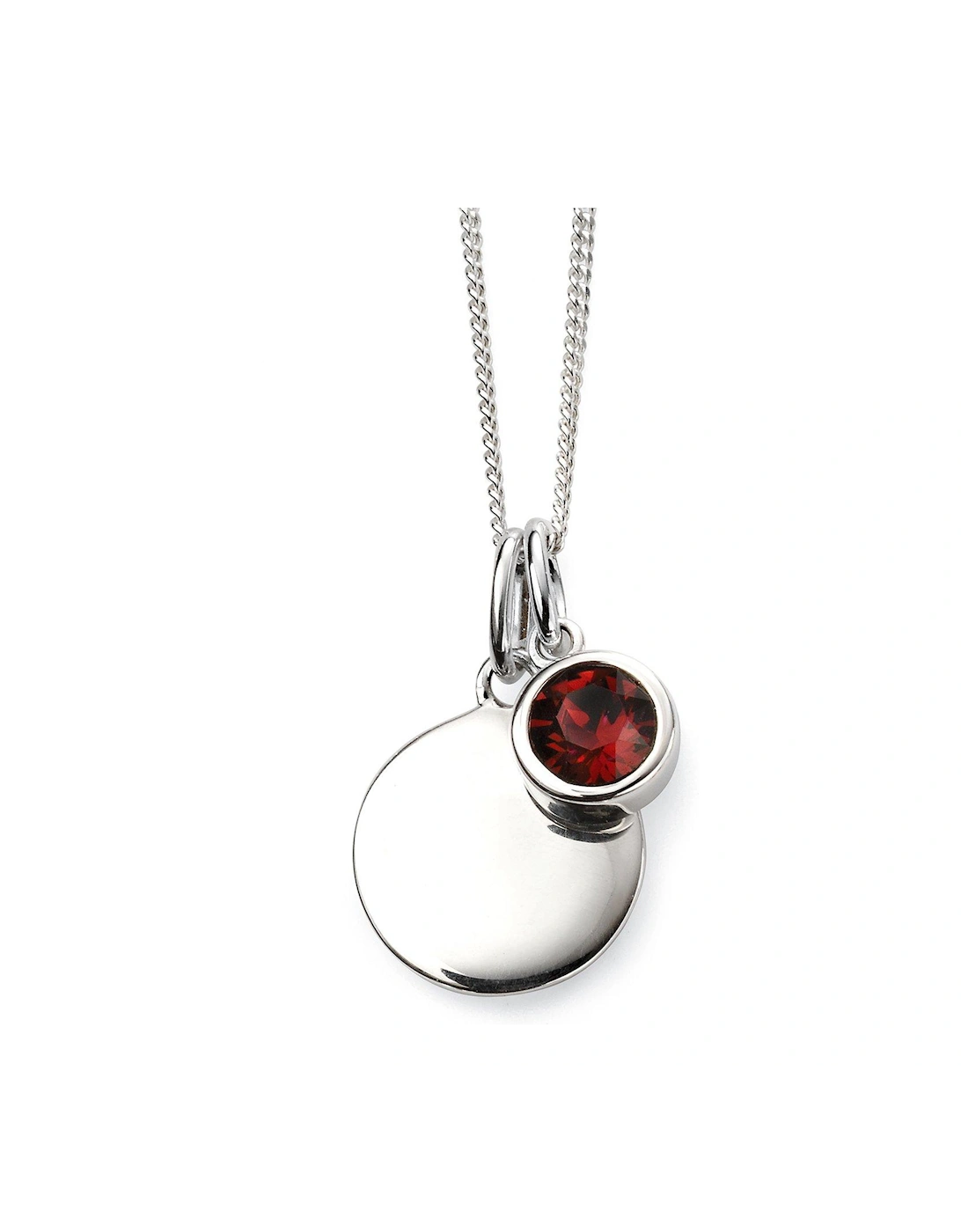 Sterling Silver Engravable Pendant Necklace with Birthstone Charm, 3 of 2