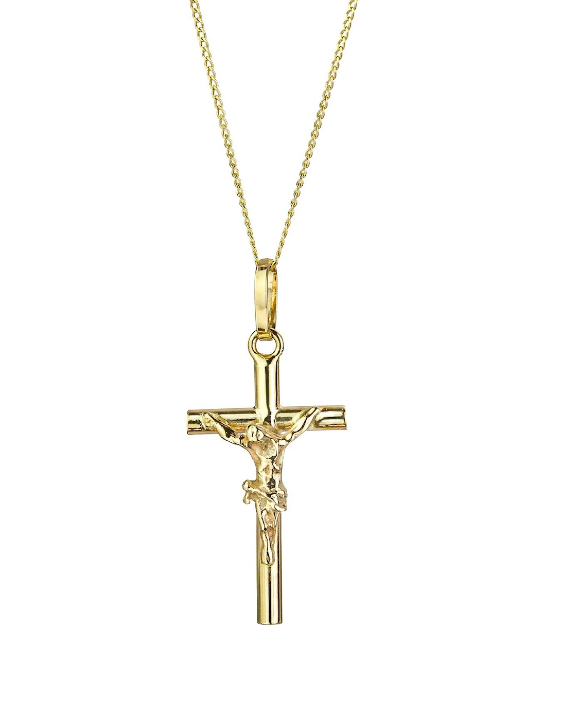 9ct Gold Crucifix Pendant Necklace, 2 of 1