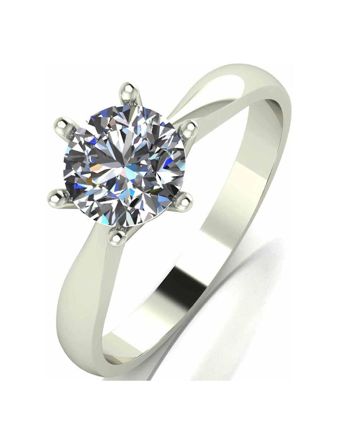 9 Carat White Gold 1 Carat Solitaire Ring, 2 of 1
