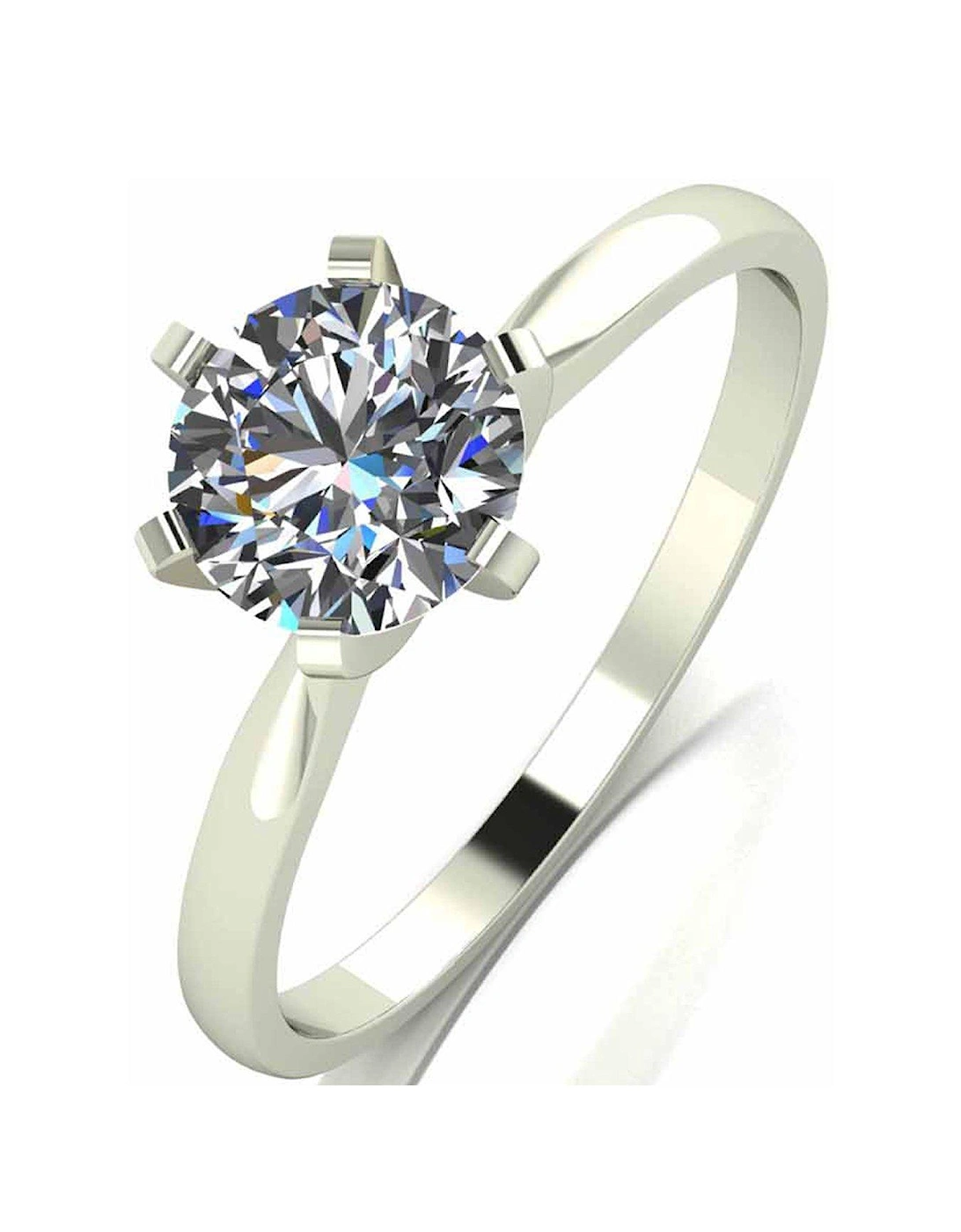 18 Carat White Gold 1 Carat Solitaire Ring, 2 of 1