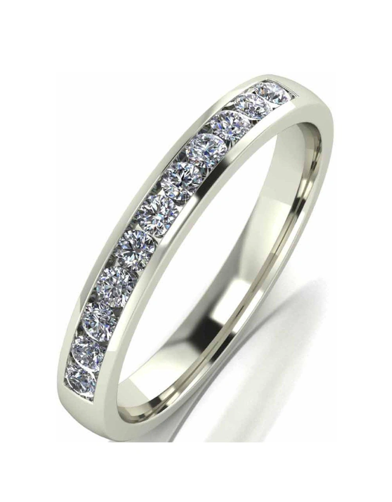 33 Point 9 Carat White Gold Channel Set Eternity Ring