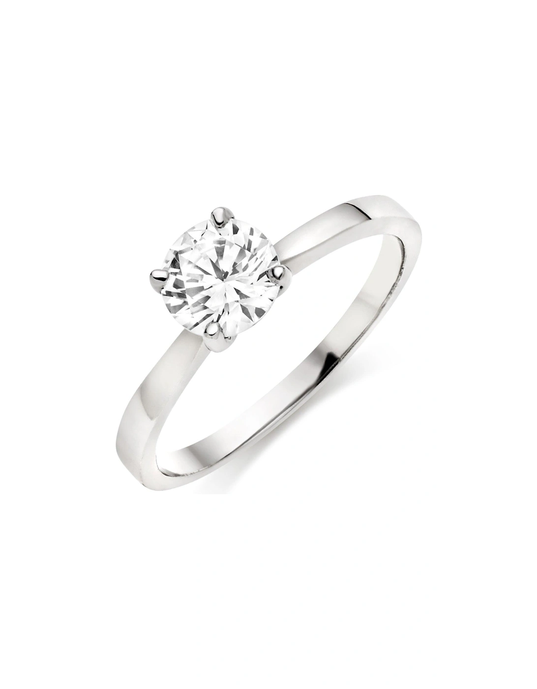 9ct White Gold Cubic Zirconia Solitaire Ring, 2 of 1
