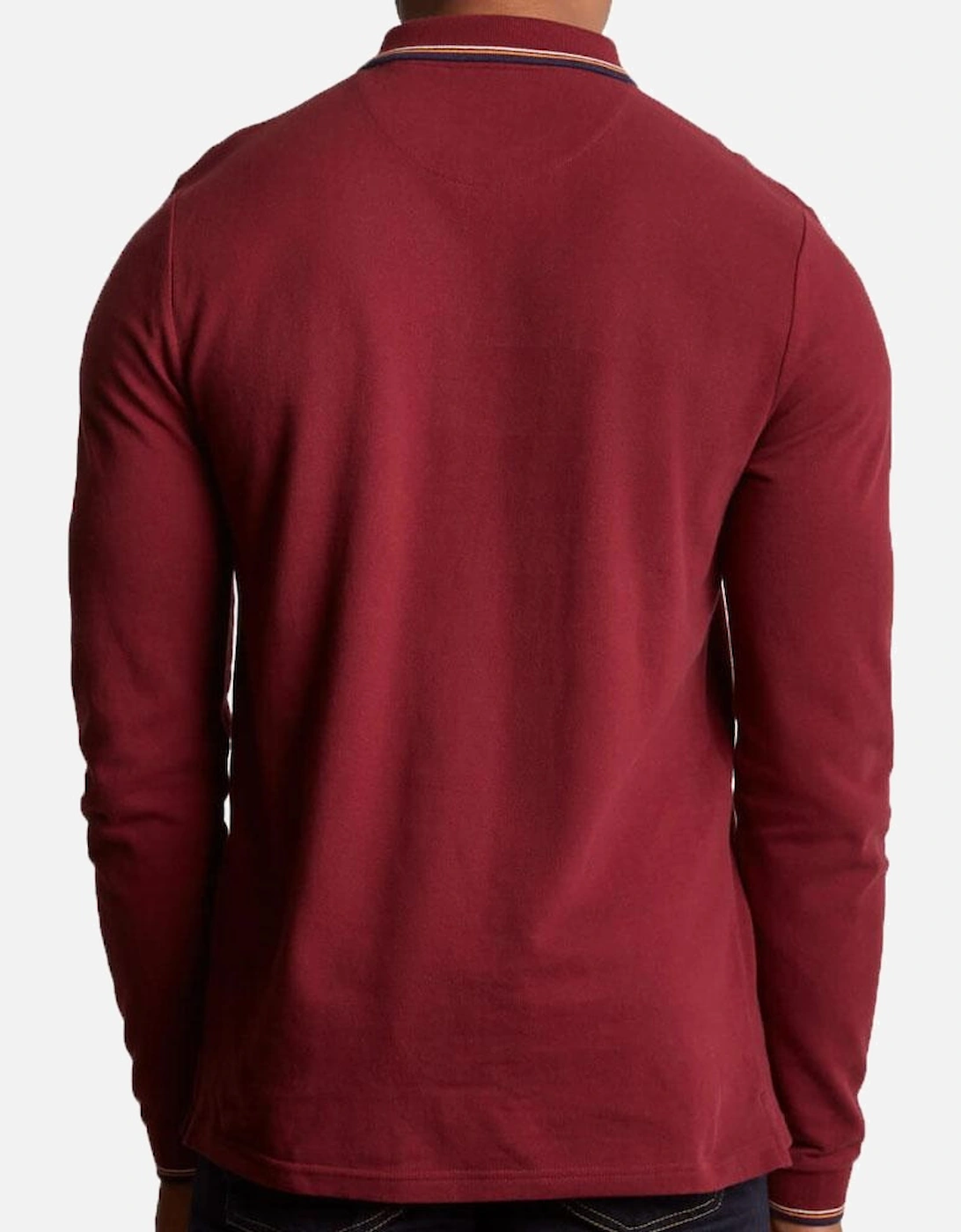 Lyle & Scott Long Sleeve Tipped Polo Shirt - Burgundy Claret Jug