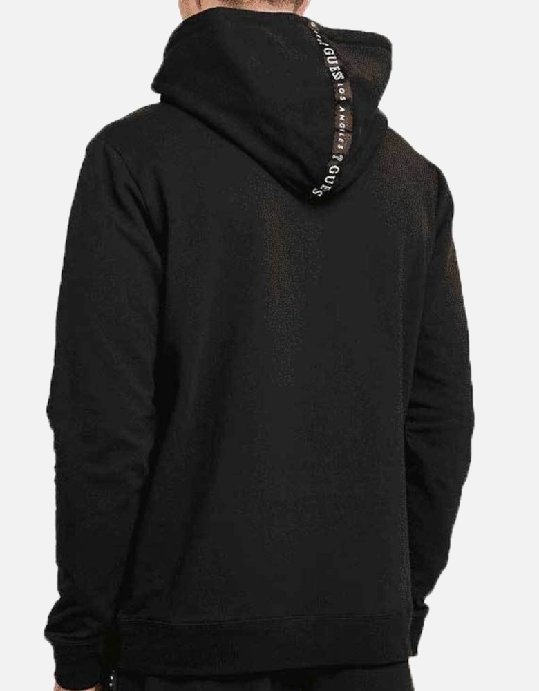 Men's Logo Print Hooded Sweatshirt - Black M94Q49