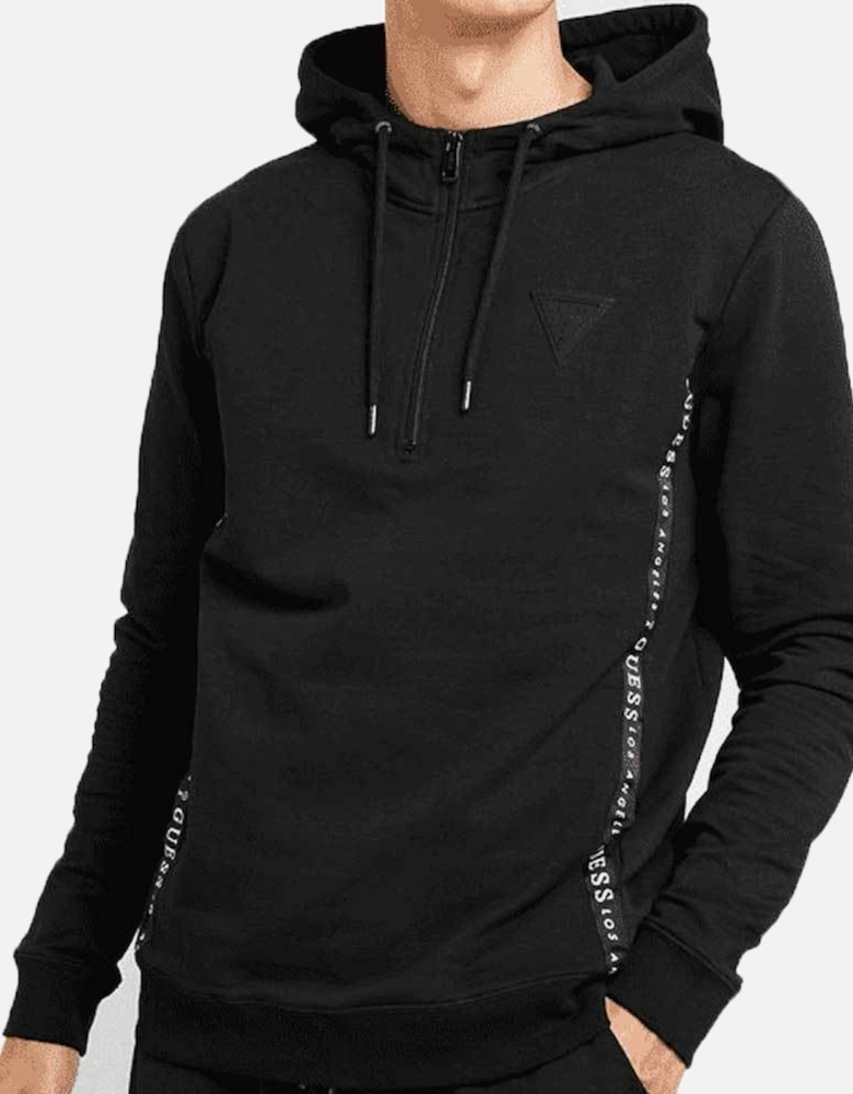 Men's Logo Print Hooded Sweatshirt - Black M94Q49