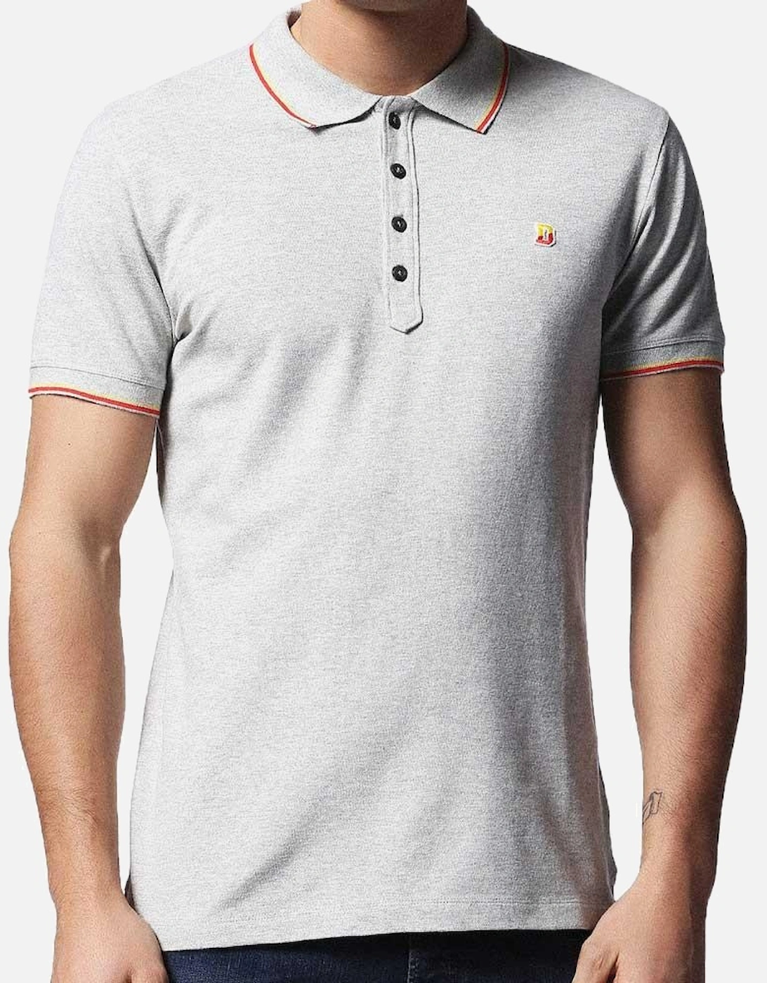 T-Skin Pique Tipped Polo Shirt - Grey, 5 of 4