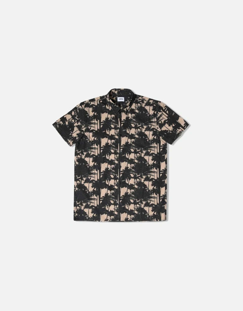 Nimes Shirt SS - Beige / Black Print