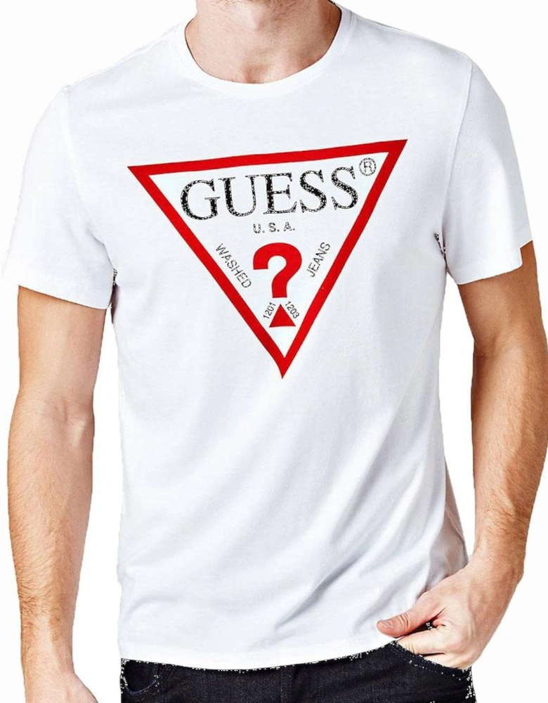 Mens Original Logo Triangle T-Shirt - White