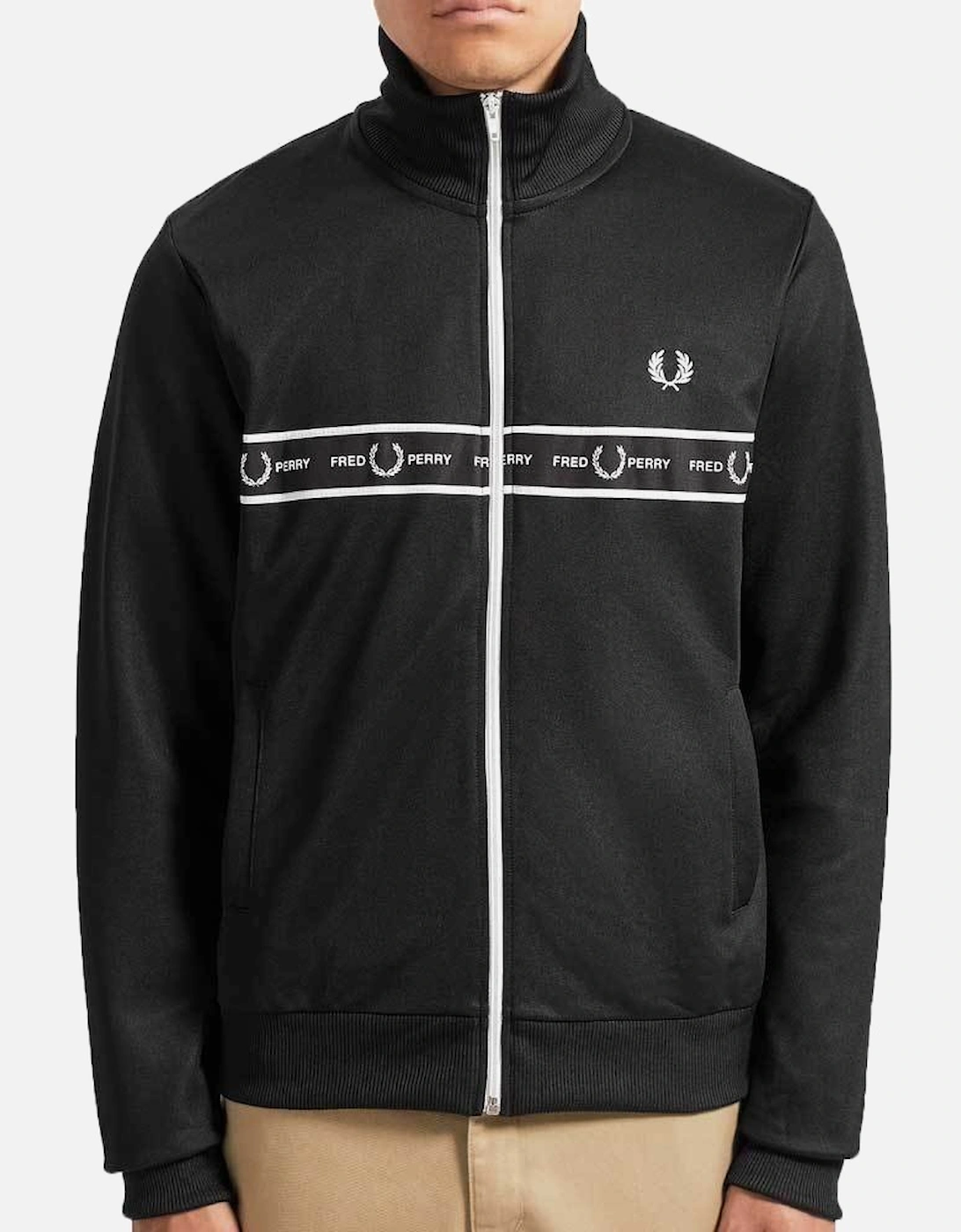 Taped Chest Track Jacket - Black J7501, 6 of 5