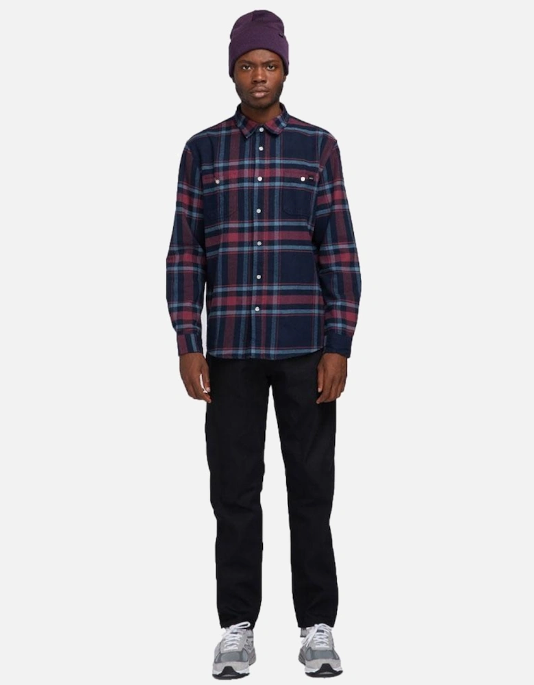 Labour Flannel Shirt - Oxblood Red Purple