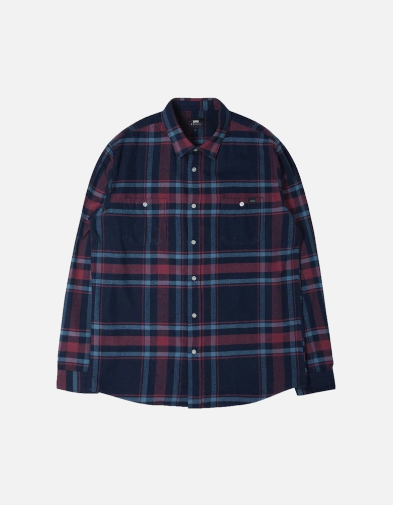 Labour Flannel Shirt - Oxblood Red Purple