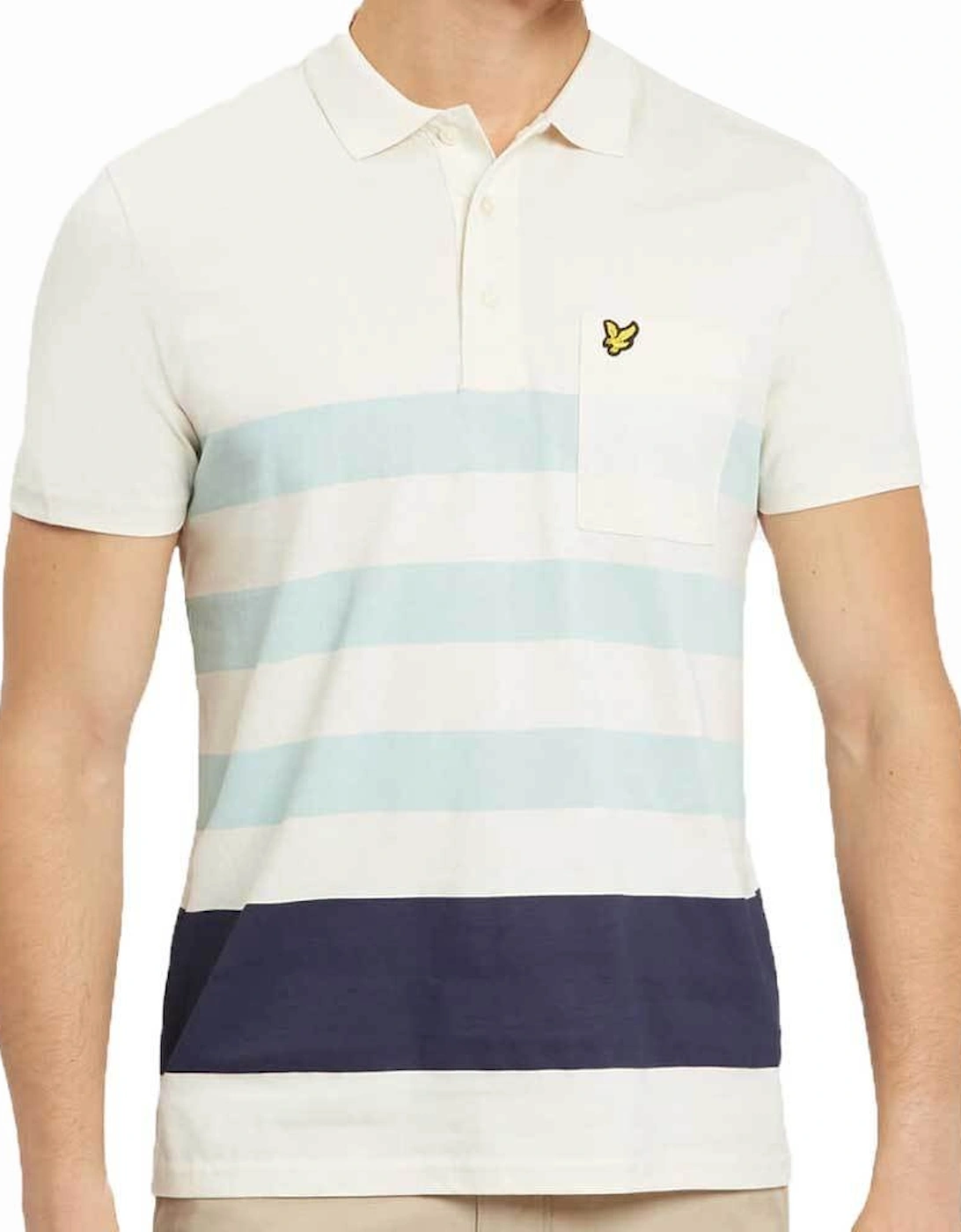 Wide Stripe Polo Shirt - Seashell White, 5 of 4