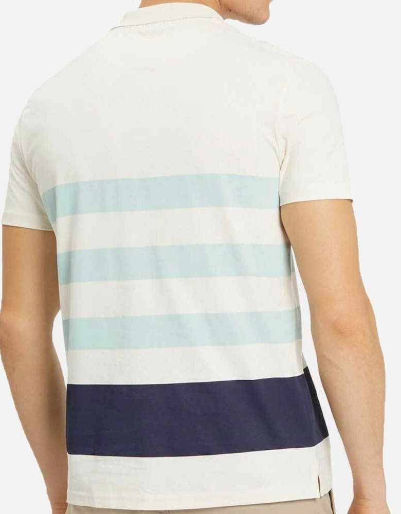 Wide Stripe Polo Shirt - Seashell White