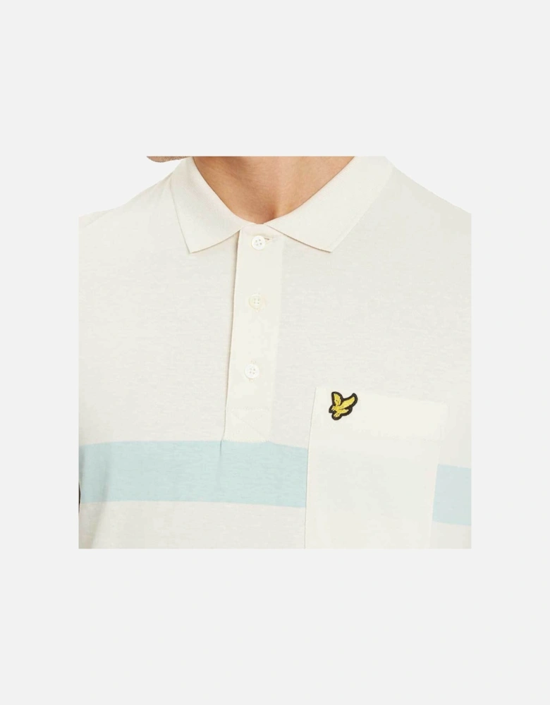Wide Stripe Polo Shirt - Seashell White