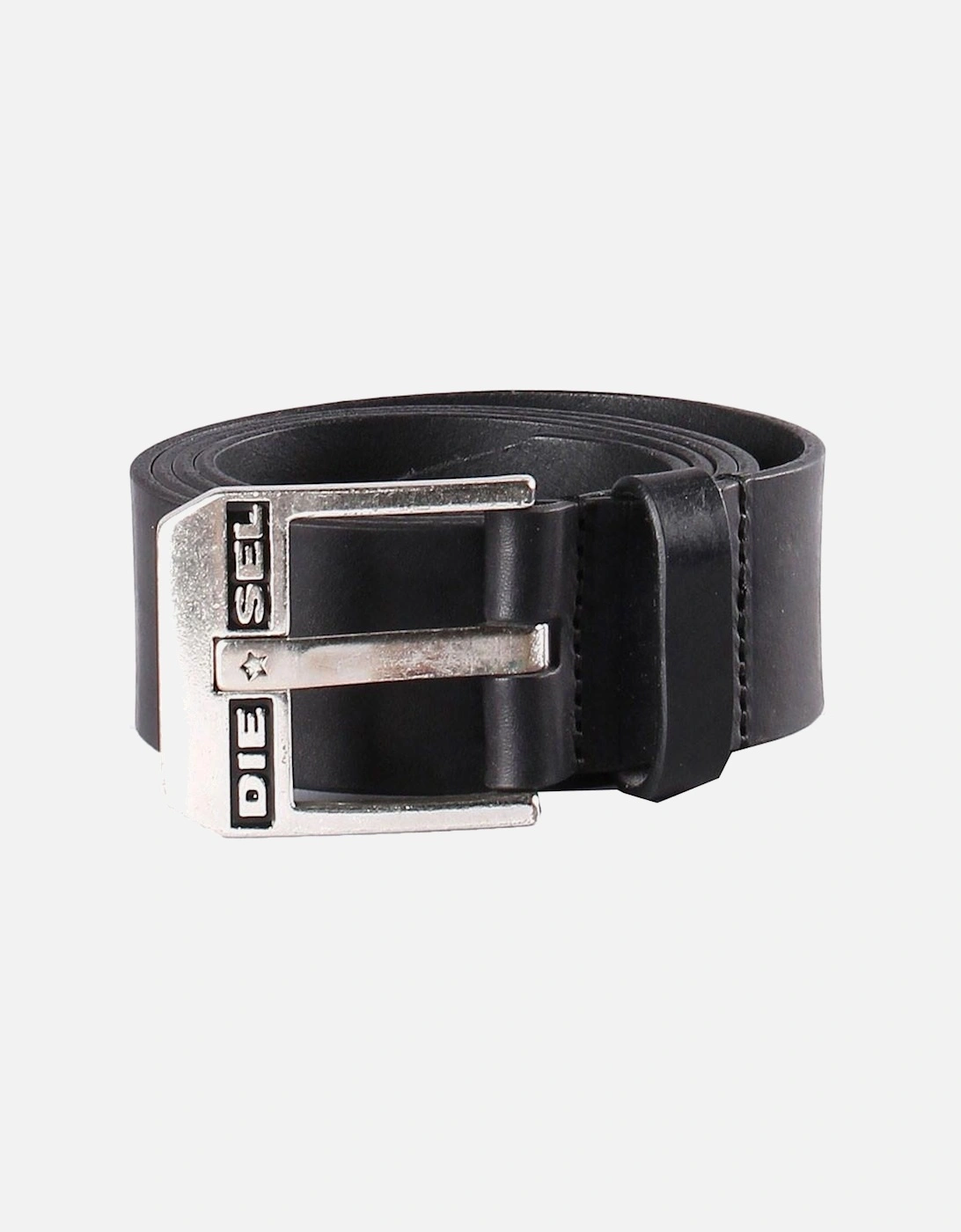 Blue-Star Leather Regular Fit Belt - Black/Sliver, 2 of 1