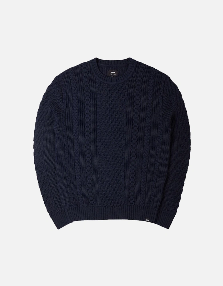 United Cable Knit Jumper - Navy