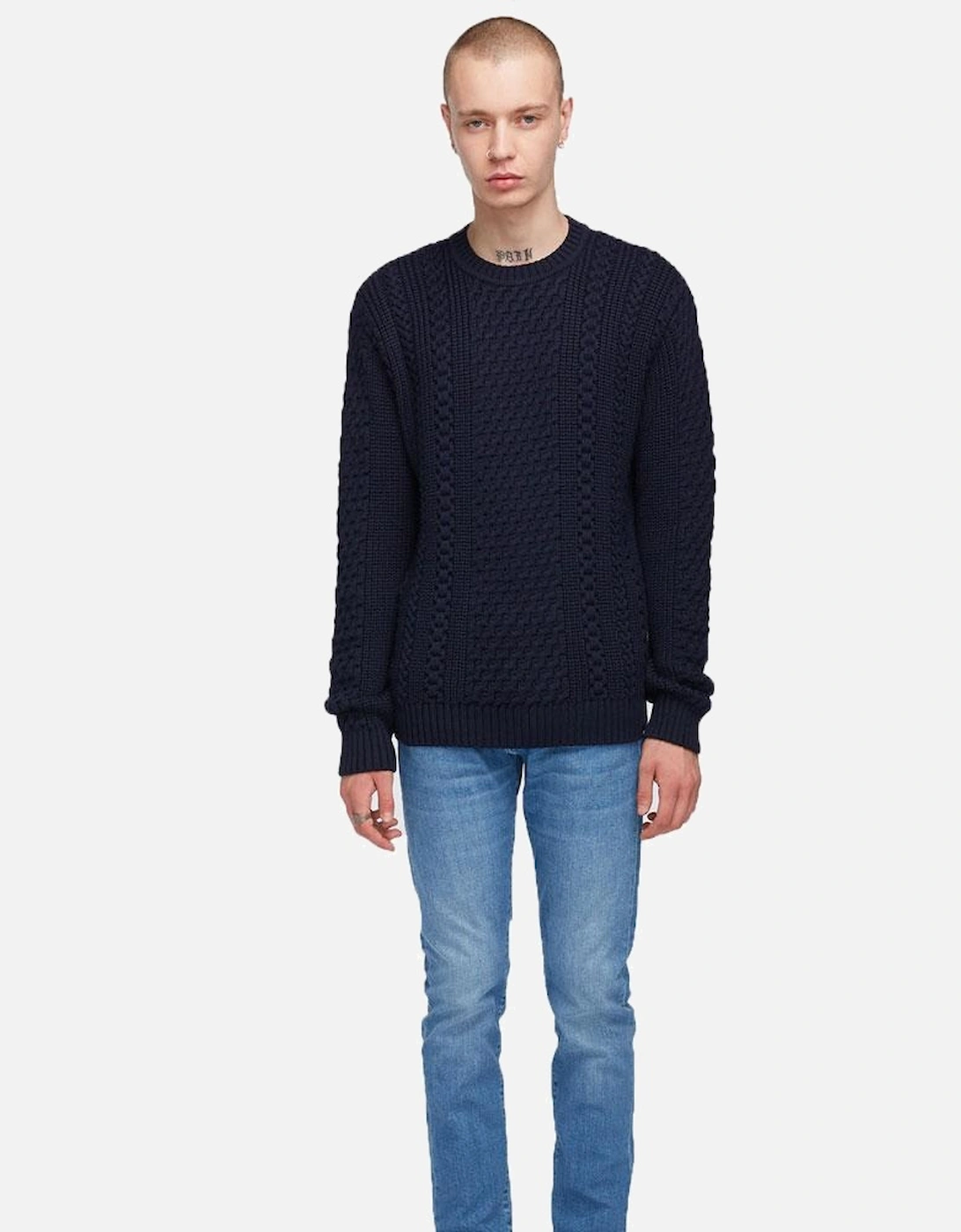 United Cable Knit Jumper - Navy