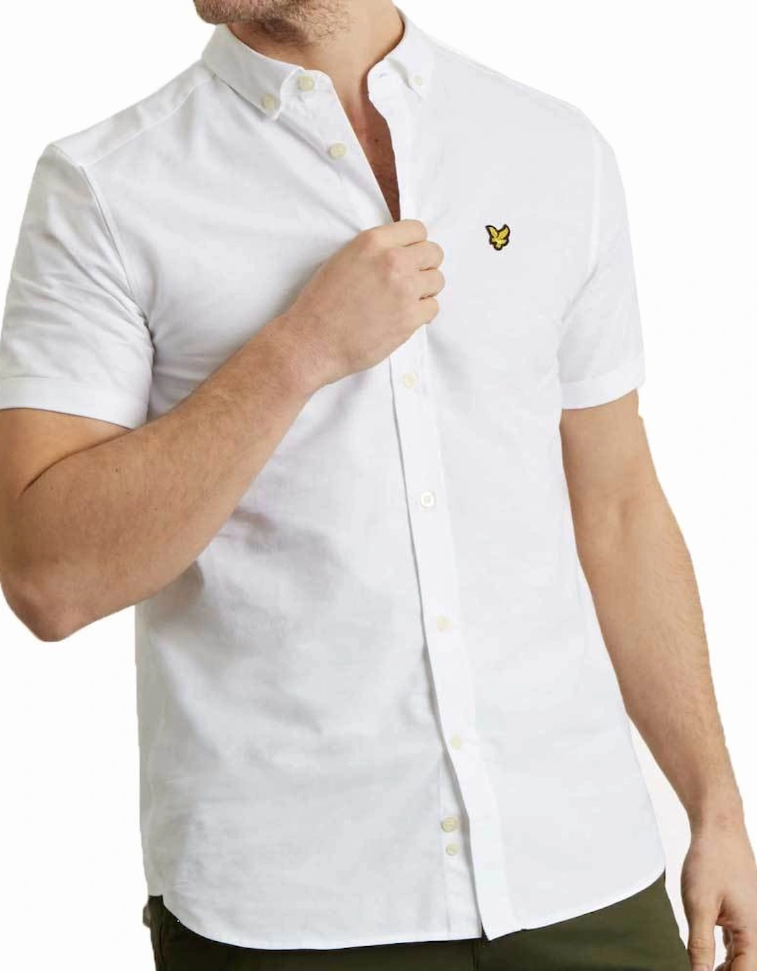 Men's Short Sleeve Oxford Shirt - White, 4 of 3