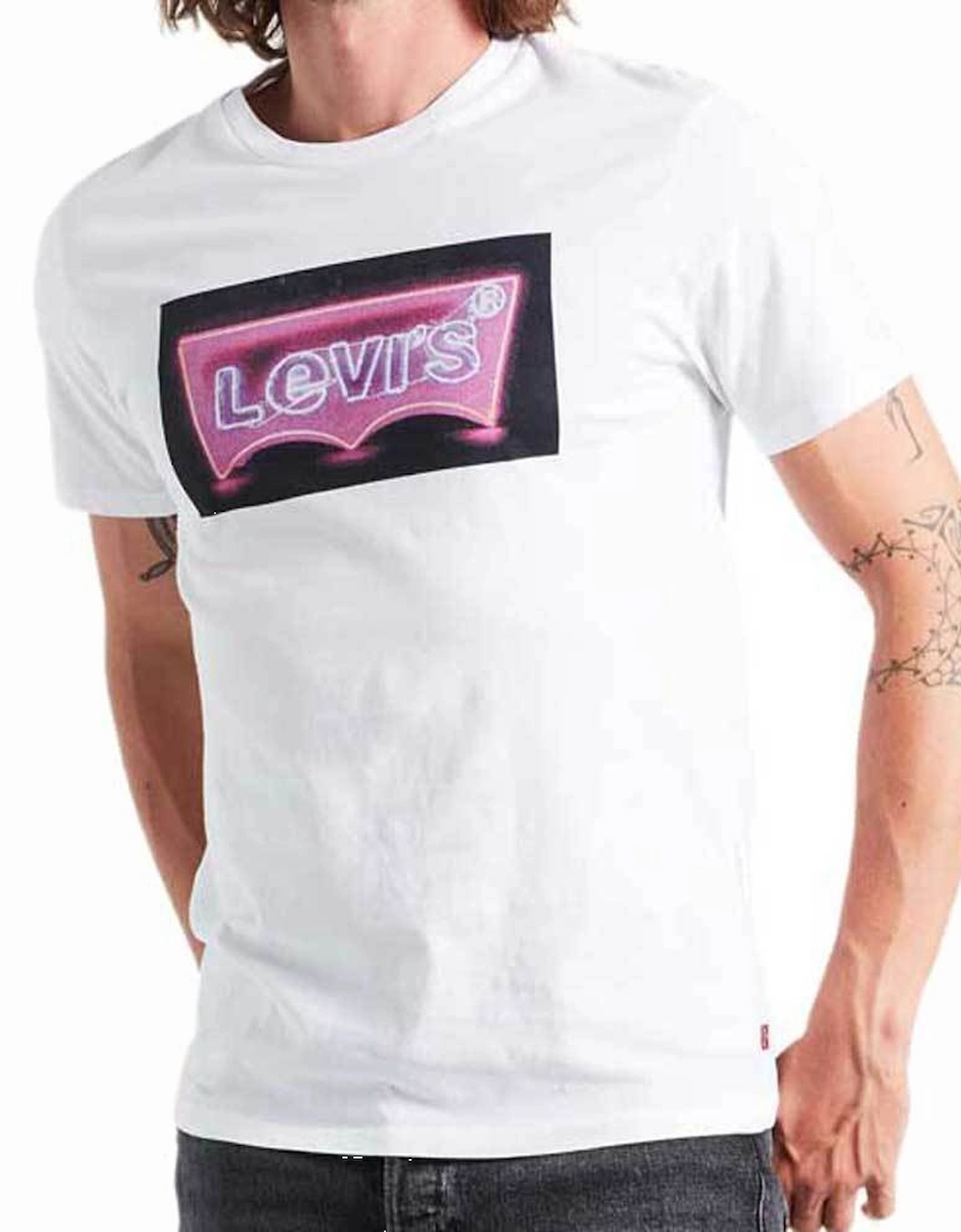 Levi Strauss White Neon Effect Logo T-Shirt - 22491-0488, 3 of 2