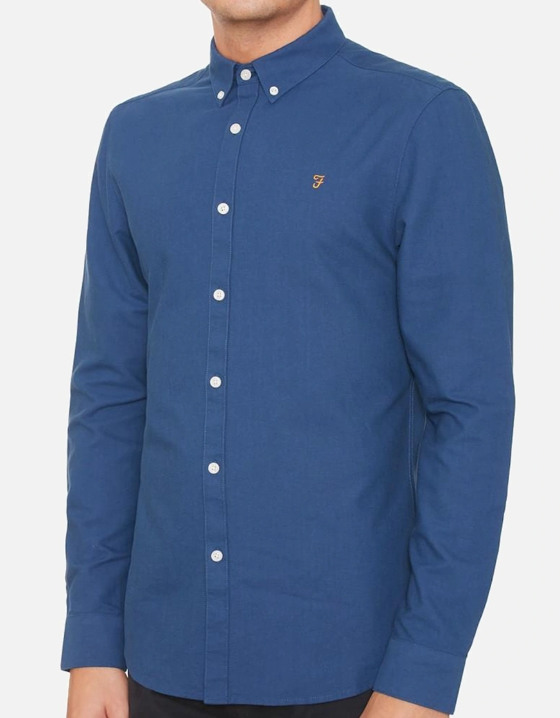 Men's Brewer Slim Fit Oxford Shirt - Regatta Blue, 4 of 3