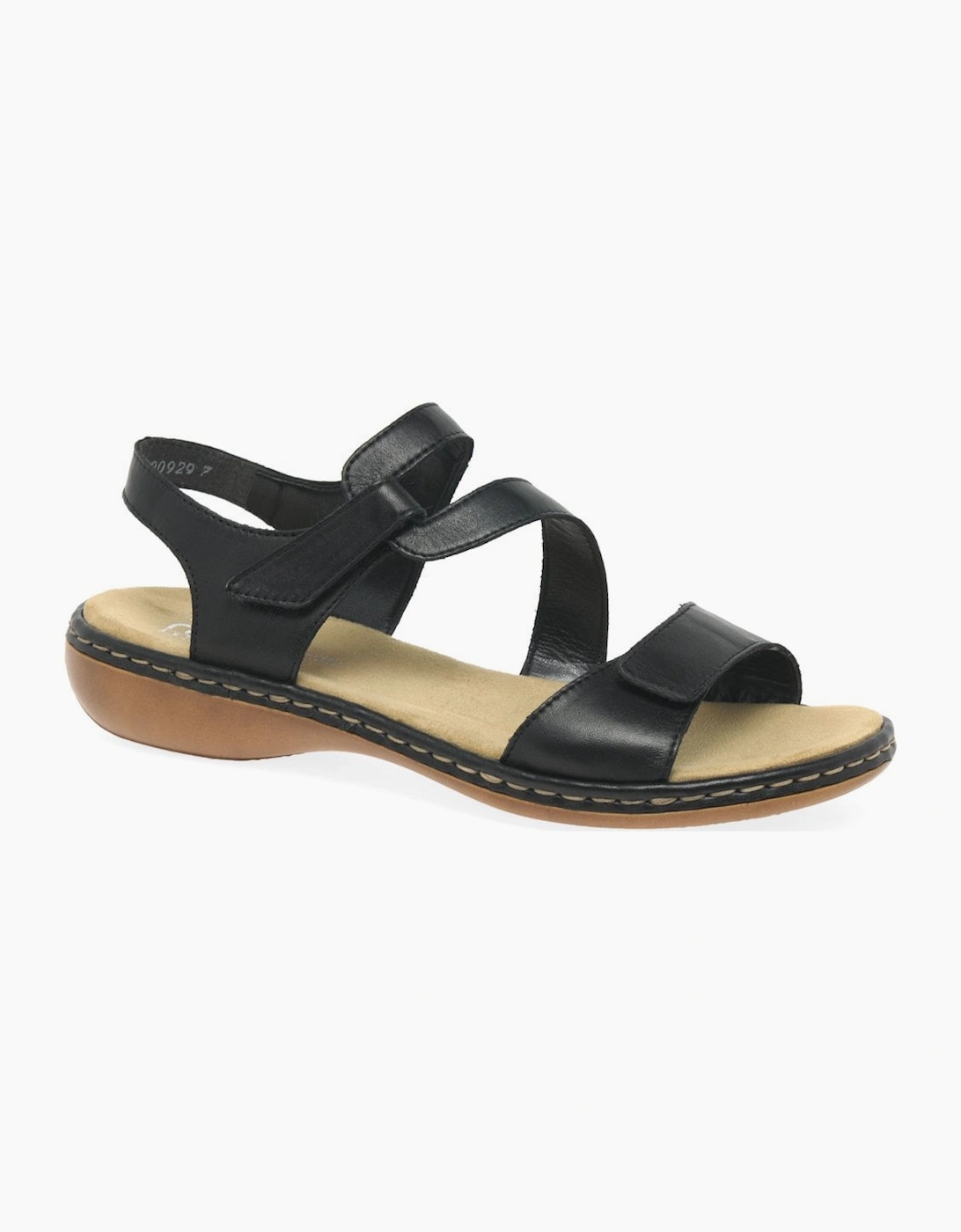 Rieker Women's Black Sphere Riptape Sandals - Size: 7.5