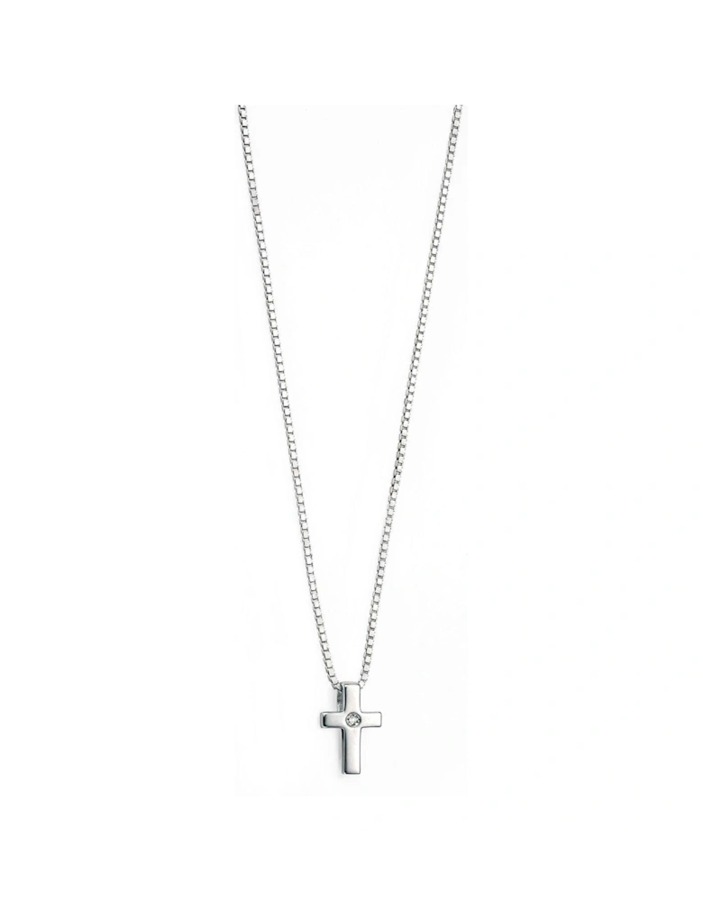 Sterling Silver Childrens Cross Pendant Necklace