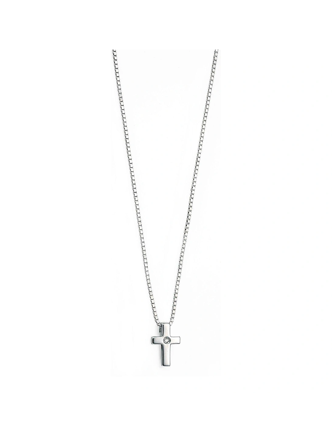 Sterling Silver Childrens Cross Pendant Necklace, 2 of 1