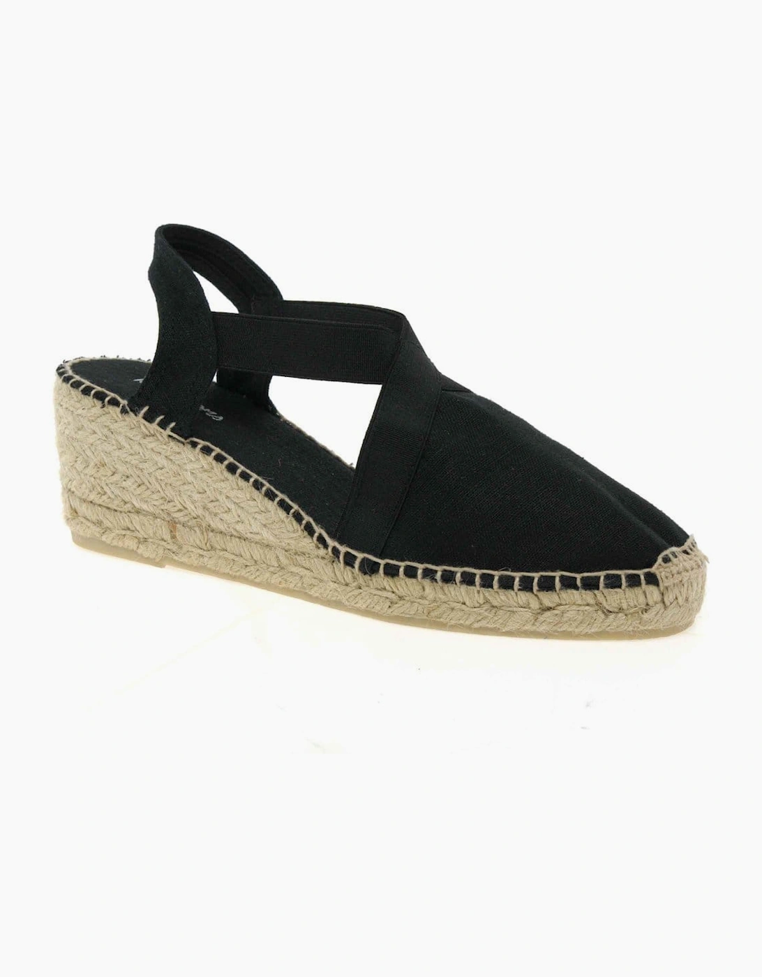 Toni Pons Women's Ter Womens Wedge Heeled Espadrilles - Black Linen - Size: 4
