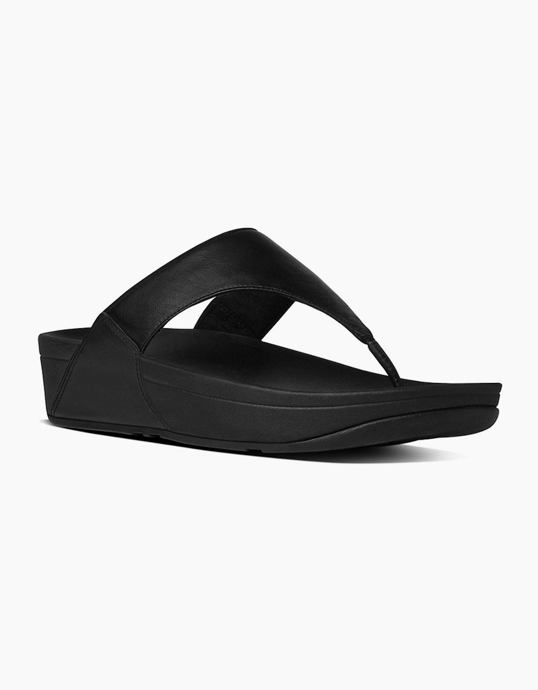 Fitflop Women's Black Lulu Leather Toe Post Sandals - Size: 6.5