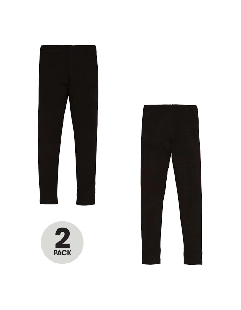 Girls 2 Pack Leggings - Black