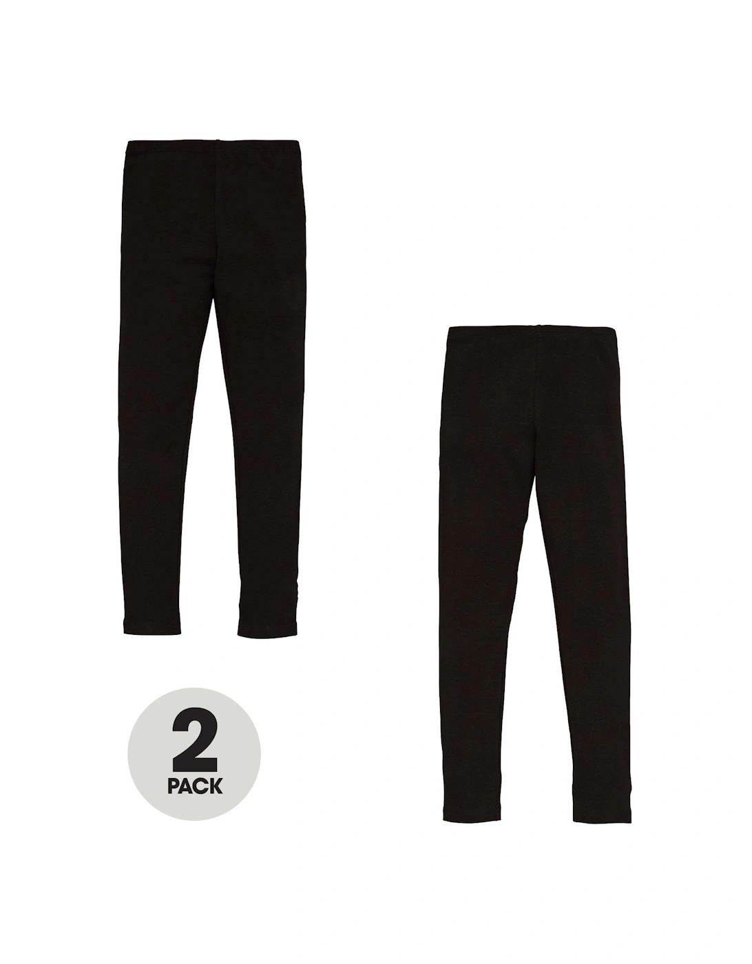 Girls 2 Pack Leggings - Black, 2 of 1