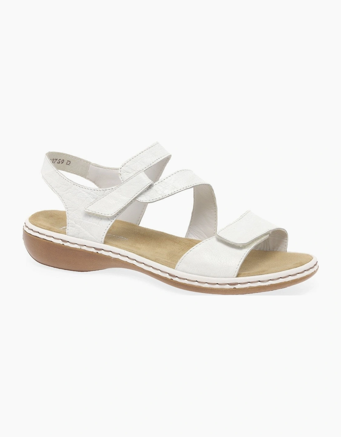 Rieker Women's White Lea Sphere Riptape Sandals - Size: 3.5/D