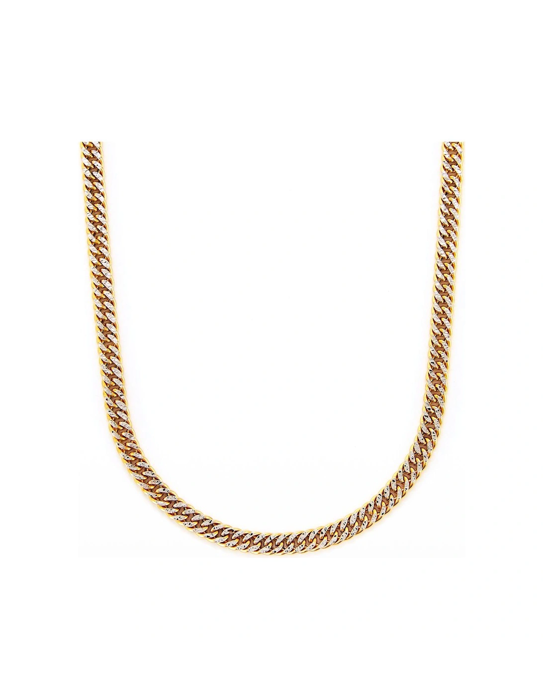 9ct Gold Pave Curb 18 Inch Chain Necklace, 2 of 1