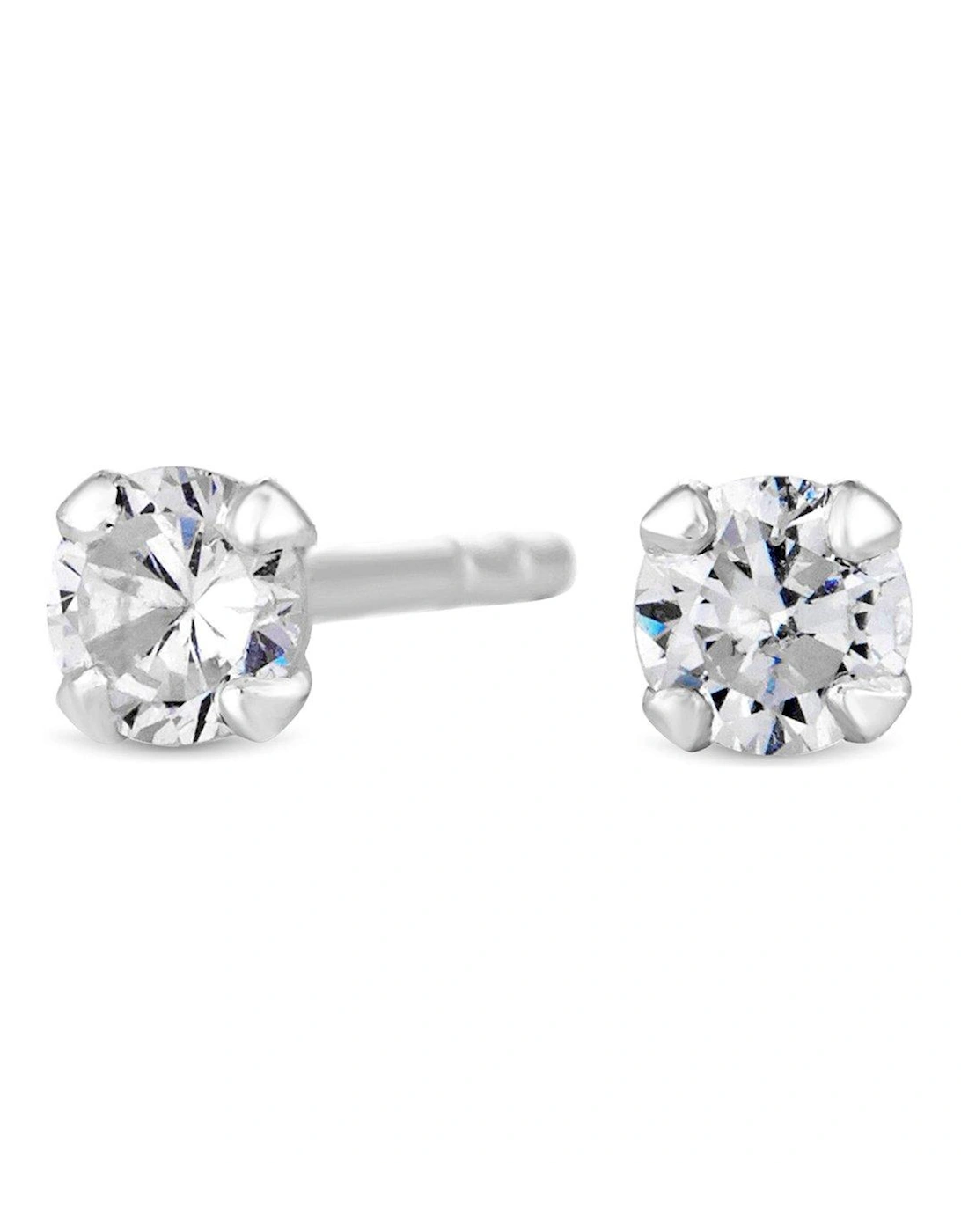 Sterling Silver 925 with Cubic Zirconia 3mm Brilliant Round Stud Earrings, 2 of 1