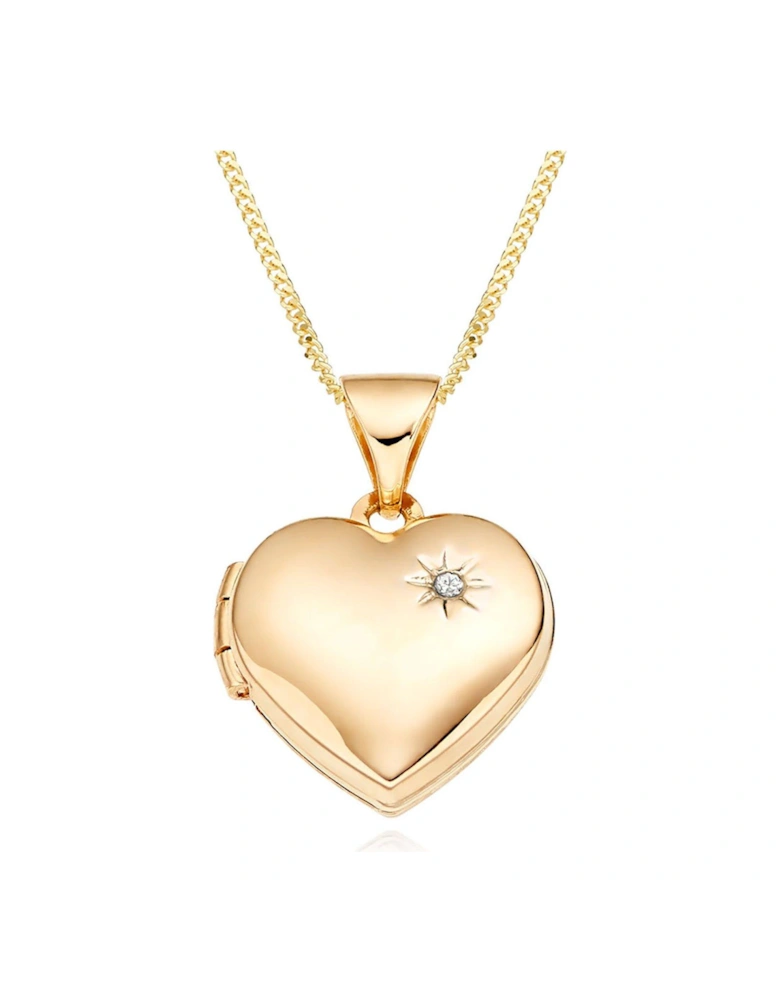 Mini B Childrens 9ct Gold Diamond Heart Locket