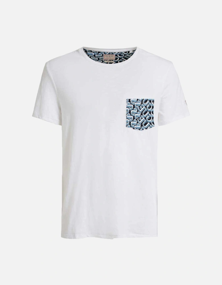 T Shirt CN Printed Pocket Tee - White M0GI68K6XN0
