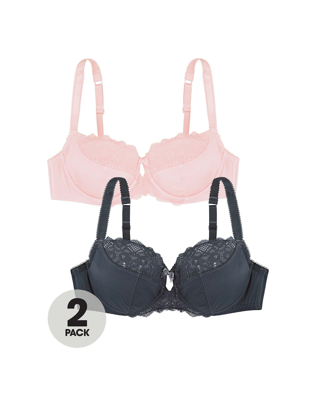 Exclusive Celine 2 Pack Non Padded Bra - Grey/Pink, 2 of 1