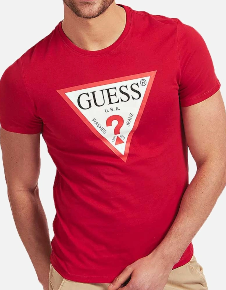 Mens Original Logo Triangle T-Shirt - Red