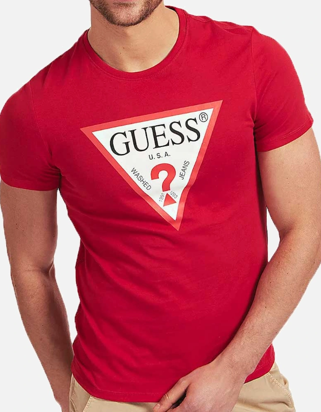 Mens Original Logo Triangle T-Shirt - Red, 3 of 2