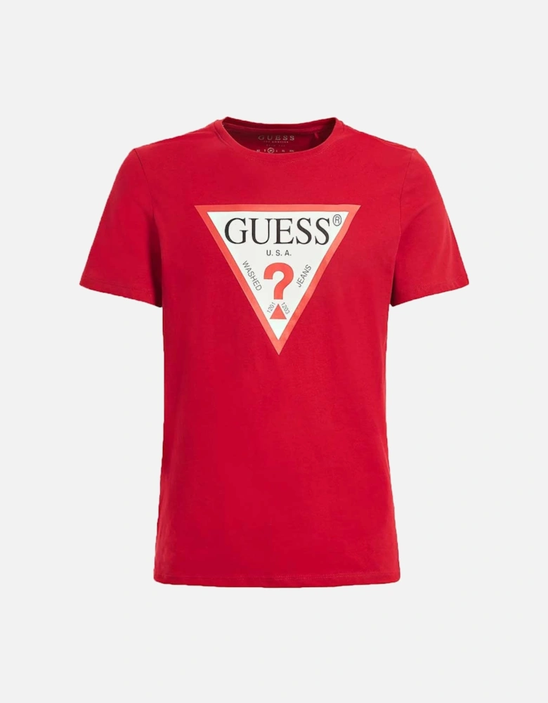 Mens Original Logo Triangle T-Shirt - Red