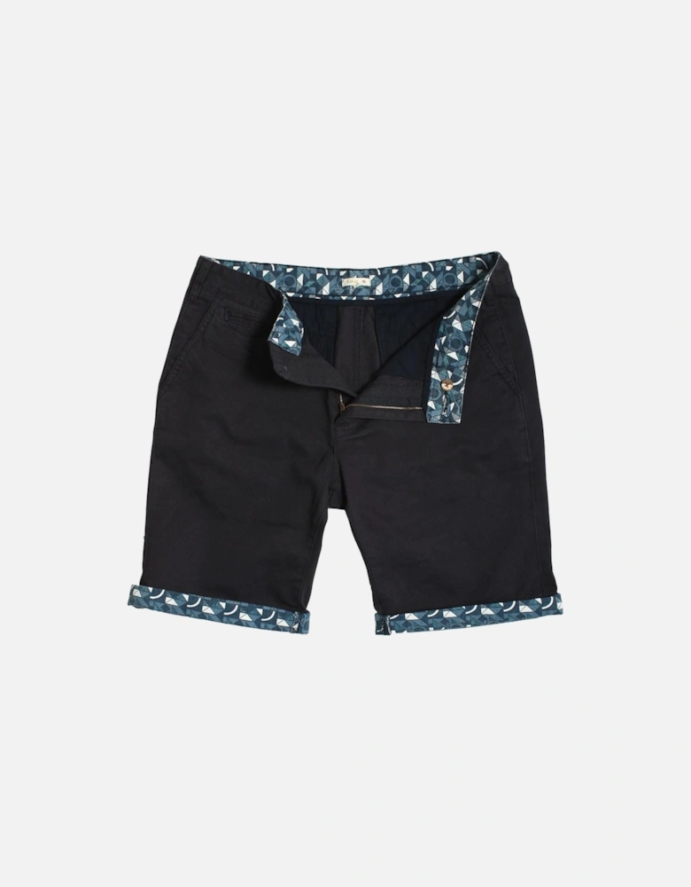 Felsham Turn Up Printed Chino Shorts - navy