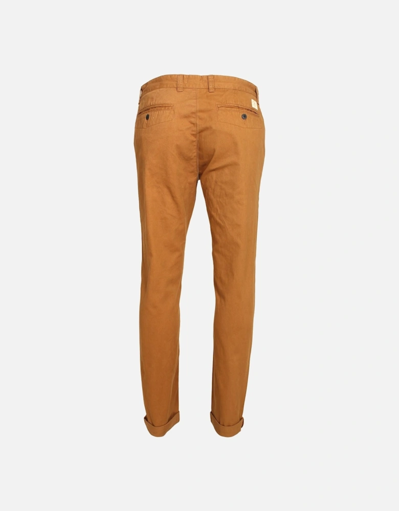 Melford Flat Fronted Cotton Chinos | Tobacco
